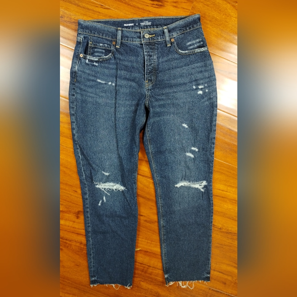 Old Navy High Rise Slouchy Straight Secret Slim Pockets Button Fly